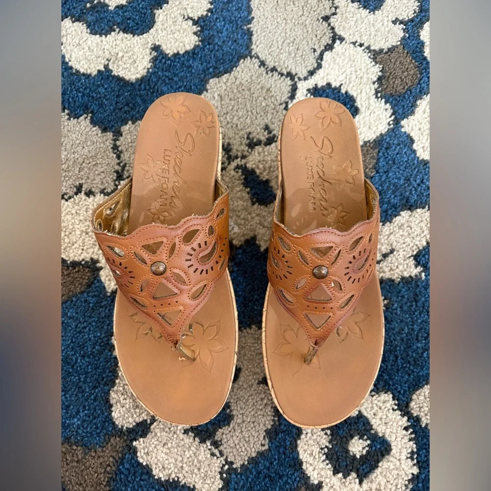 Skechers Brown Relaxed Step Sandals